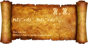Móró Máté névjegykártya